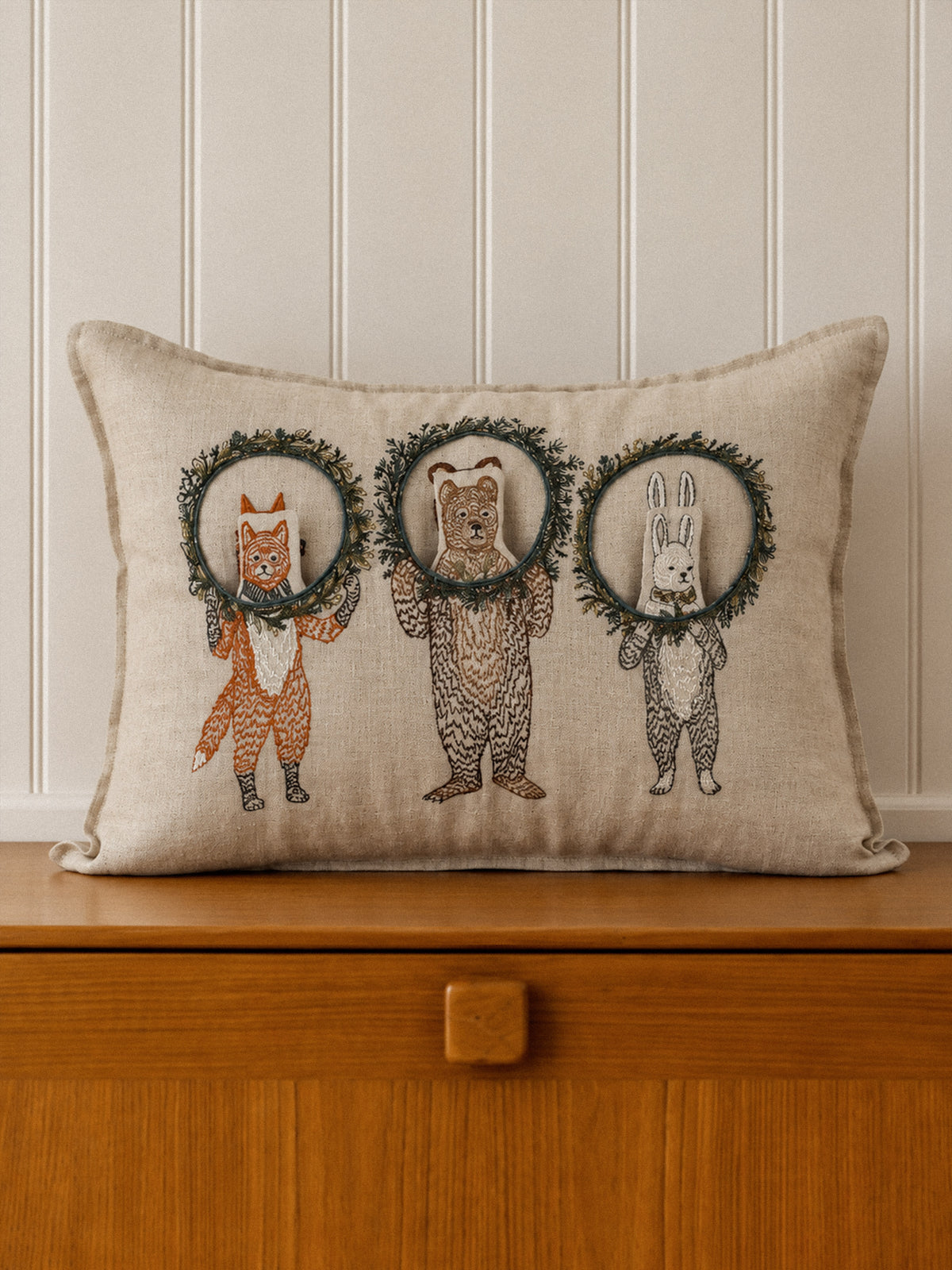 Christmas Wreath Trio Pillow