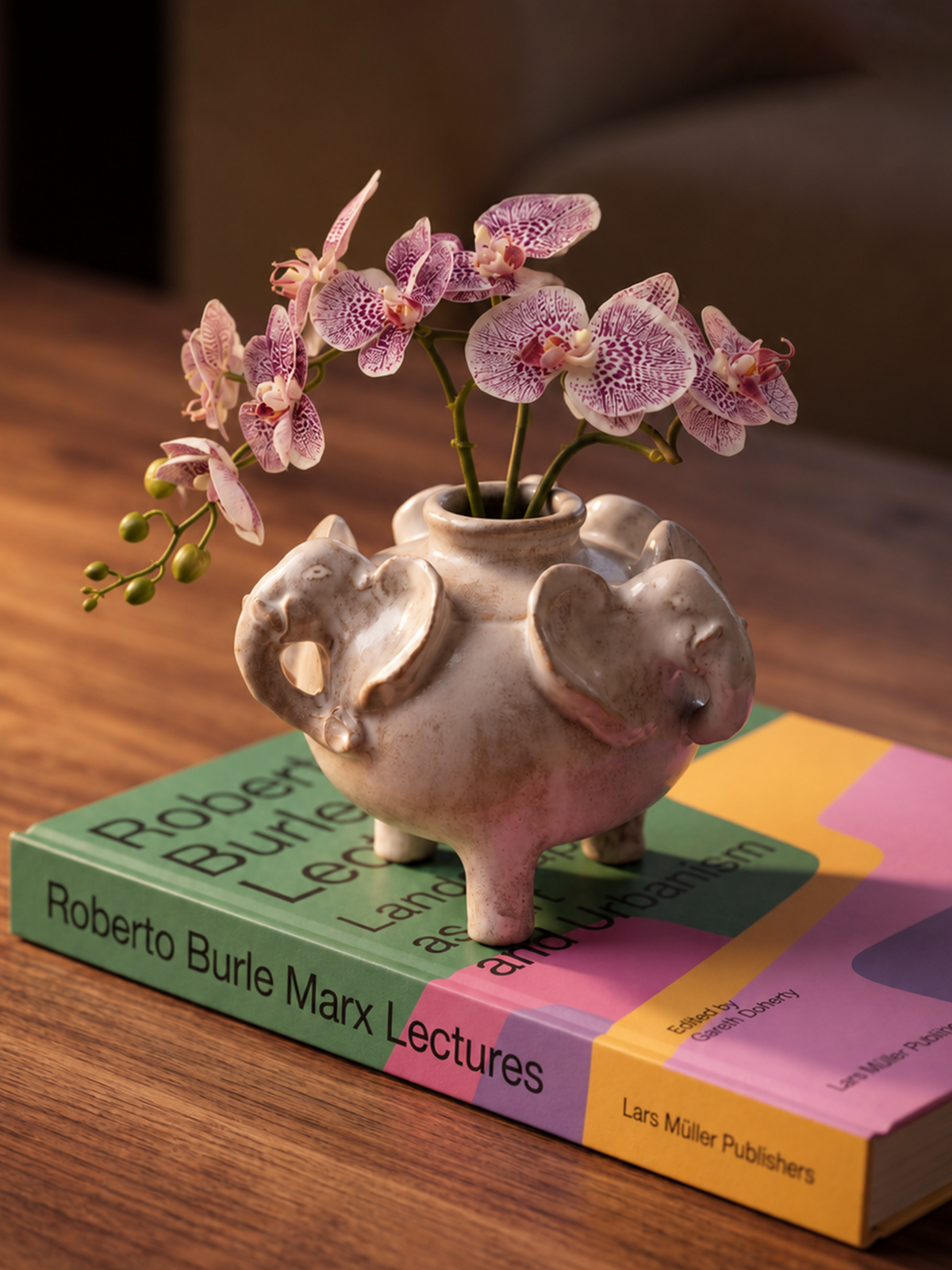 Footed Elephant Vase