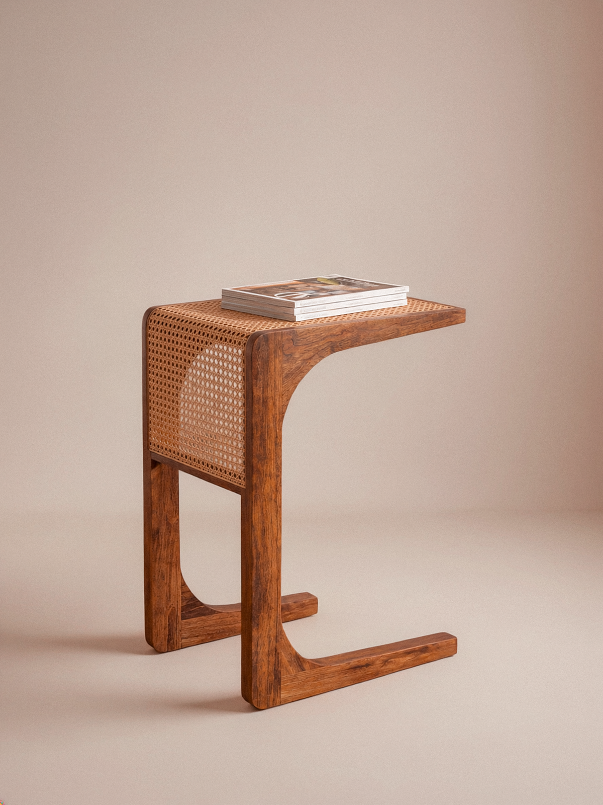 Woven Cane Side Table