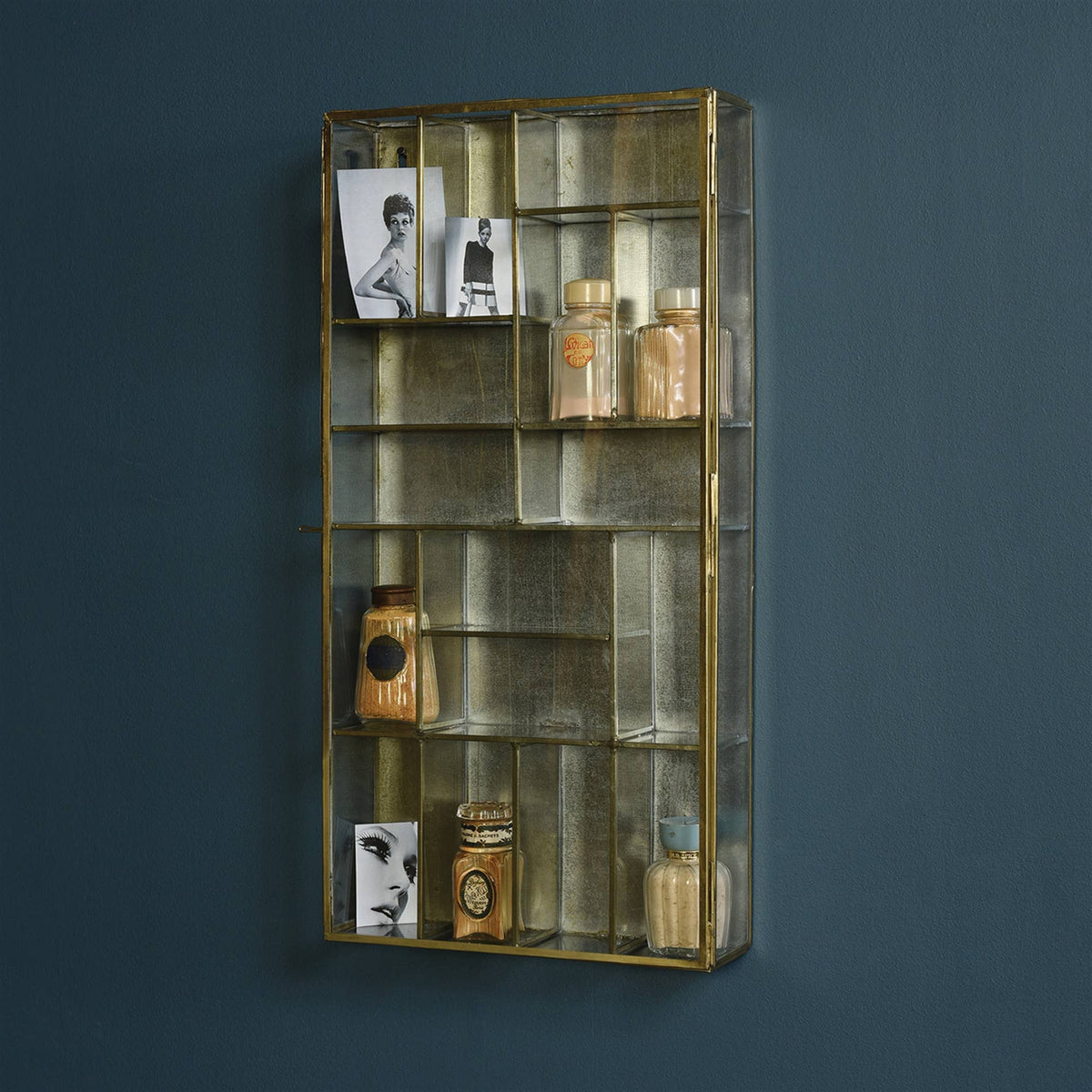 Monroe Divided Wall Case - Brass