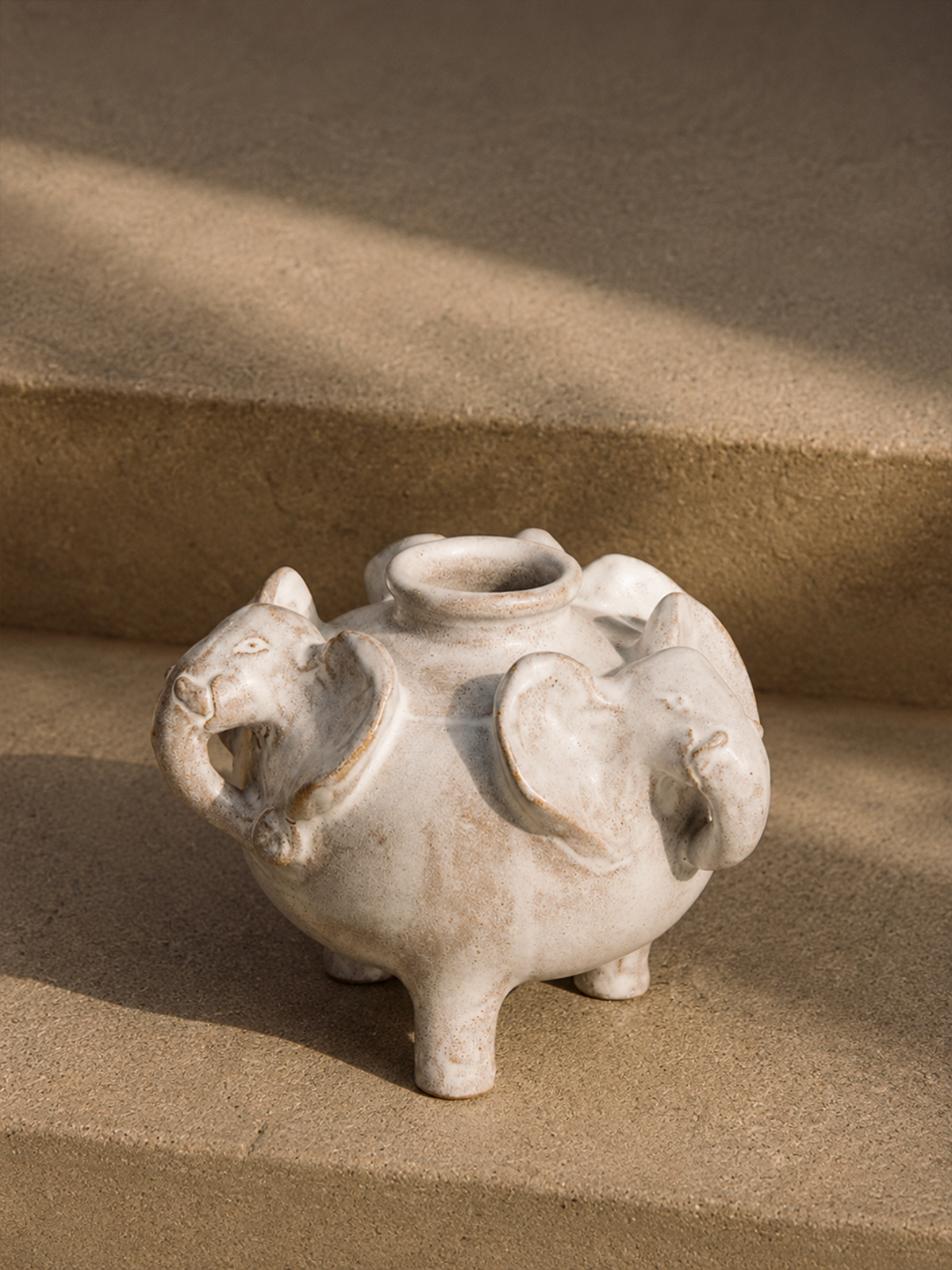 Footed Elephant Vase