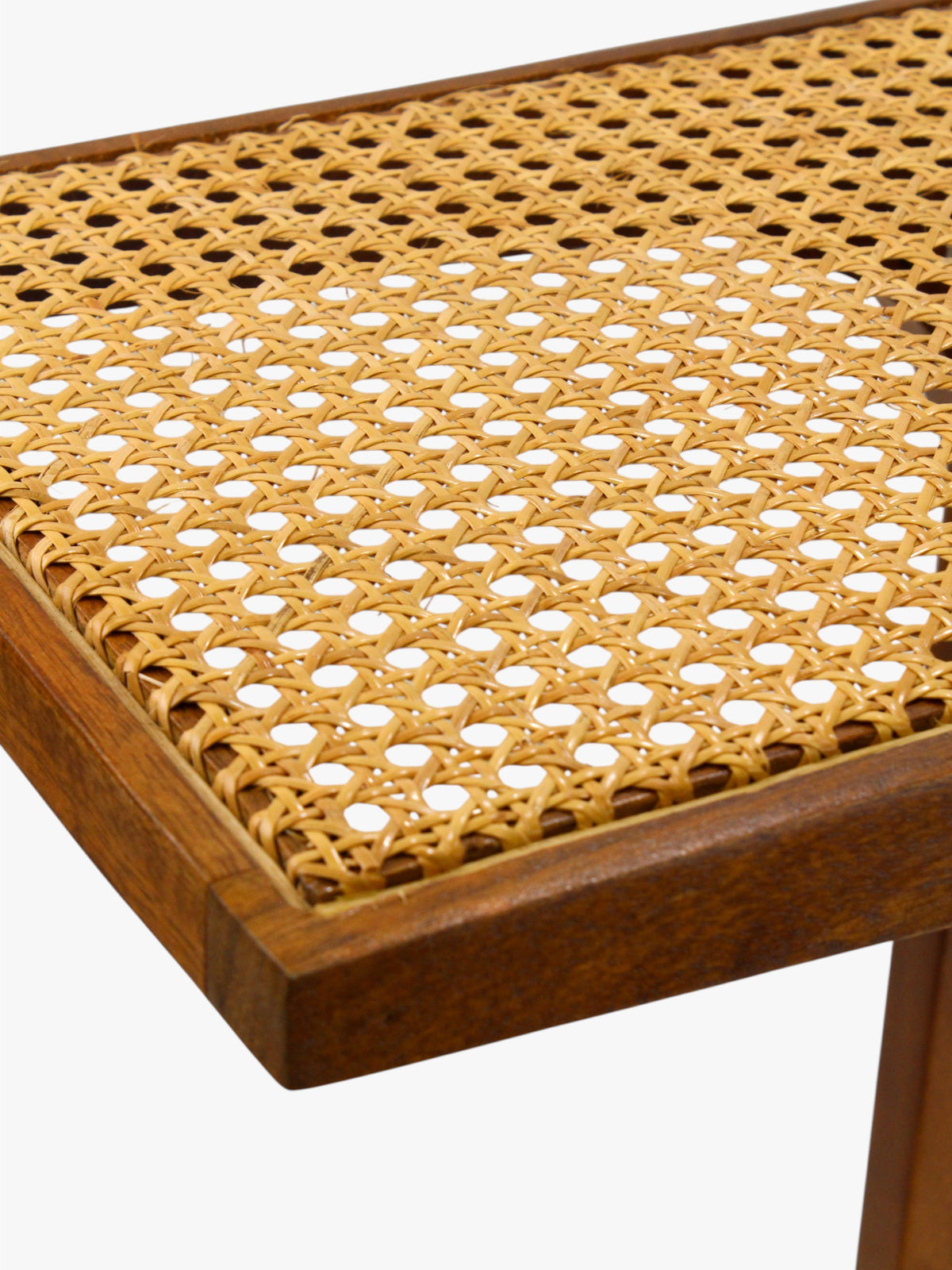 Woven Cane Side Table