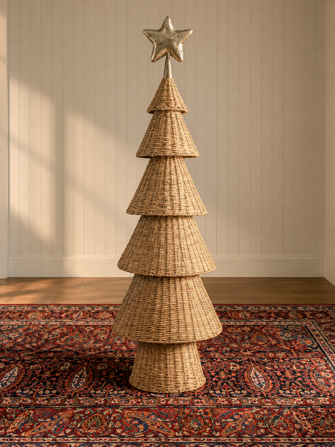Woven Cane Christmas Tree