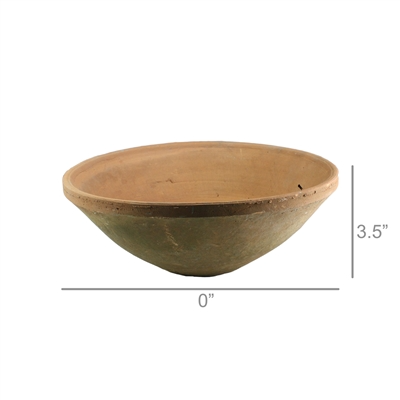 Rustic Terra Cotta Bowl - Lrg - Antique Red