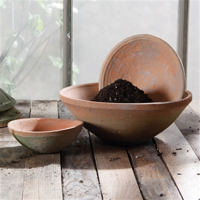 Rustic Terra Cotta Bowl - Lrg - Antique Red